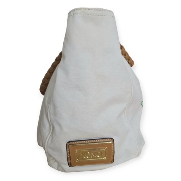 XOXO Floral Canvas Tote Bag Braided Faux Leather Handles - Picture 4 of 12